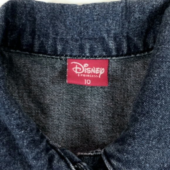 Disney Princess Stonewashed Denim Jacket Girls Size 10 Cinderella Frayed - Picture 7 of 7